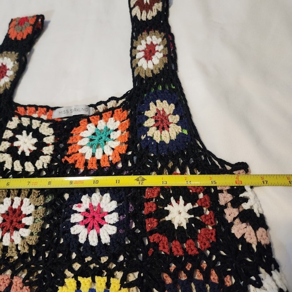 MISS SPARKLING Women's Granny- Square, Boho, Festival Hippie Tank Top - Picture 7 of 9